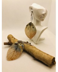 EDICIÓN LIMITADA pendientes de hoja natural esqueletizada