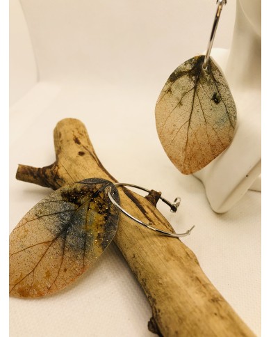 EDICIÓN LIMITADA pendientes de hoja natural esqueletizada