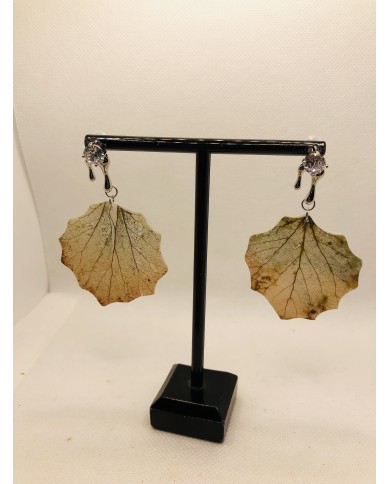 EDICIÓN LIMITADA pendientes de hoja natural esqueletizada