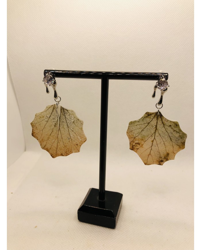 EDICIÓN LIMITADA pendientes de hoja natural esqueletizada