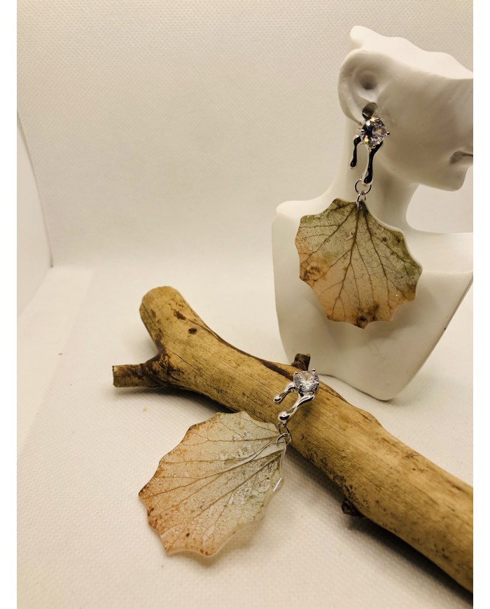 EDICIÓN LIMITADA pendientes de hoja natural esqueletizada