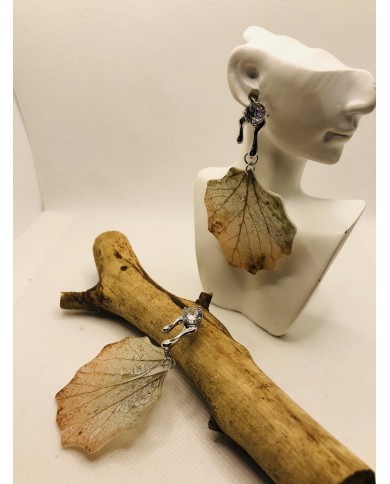 EDICIÓN LIMITADA pendientes de hoja natural esqueletizada