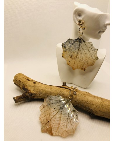 EDICIÓN LIMITADA pendientes de hoja natural esqueletizada