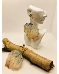 EDICIÓN LIMITADA pendientes de hoja natural esqueletizada