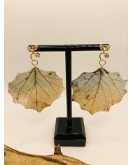 EDICIÓN LIMITADA pendientes de hoja natural esqueletizada