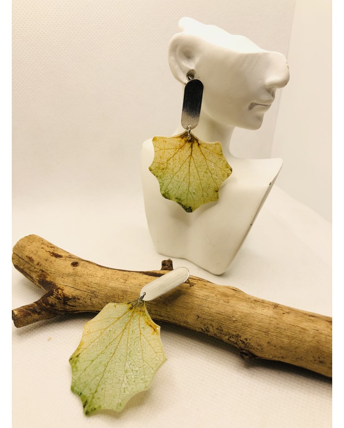 EDICIÓN LIMITADA pendientes artesanos de hoja natural