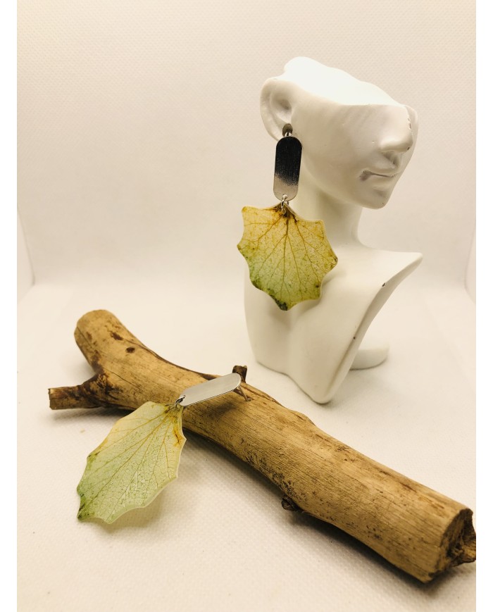 EDICIÓN LIMITADA pendientes artesanos de hoja natural