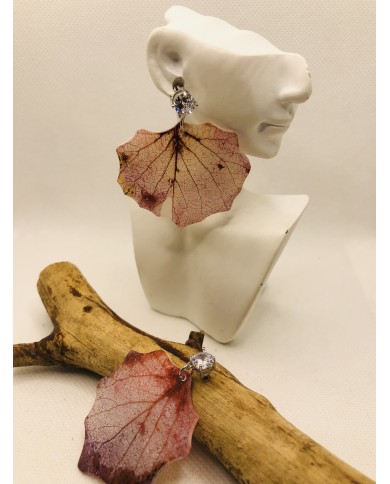EDICIÓN LIMITADA  pendientes de hoja de álamo artesanos