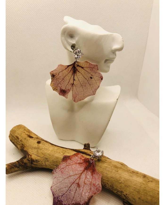 EDICIÓN LIMITADA  pendientes de hoja de álamo artesanos